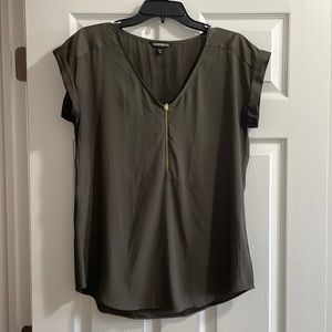 Olive green express blouse sz Medium